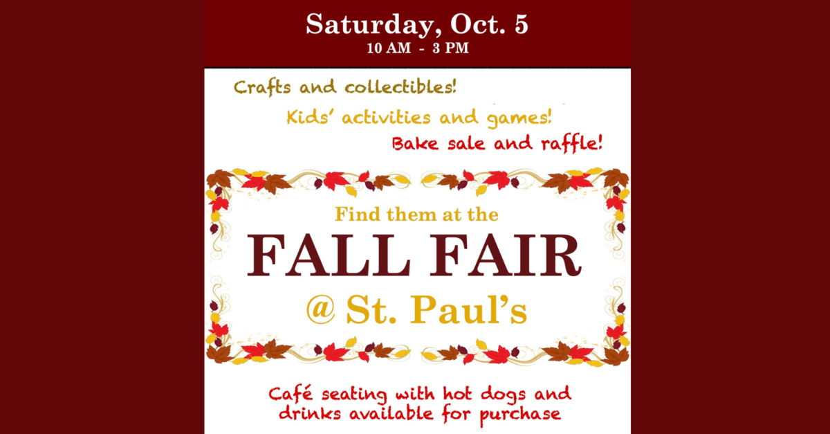 Fall Fair St. Paul's Anglican Church